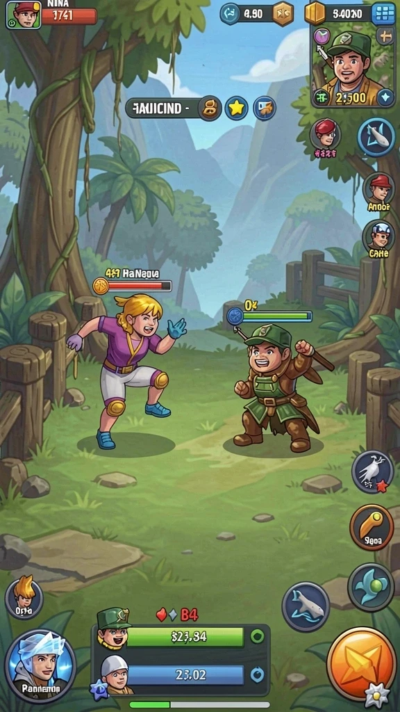 okjkt - Tampilan awal game dengan banyak pilihan karakter.